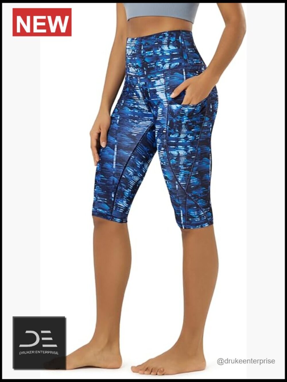 High Waisted Yoga Capris with Pockets, Tummy Control, Non See Through Workout